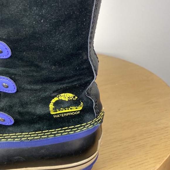 Sorel Womens 5 Tall Faux Fur Black and Purple Waterproof Snow Boot Winter Casual - Picture 6 of 9